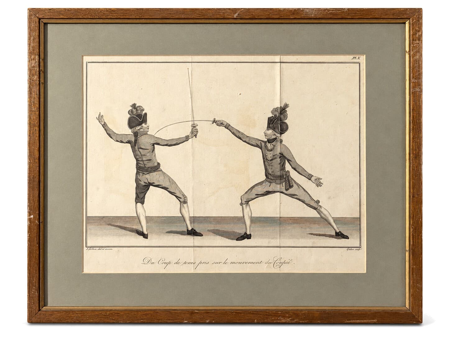 Antique 18th-Century Fencing Engravings by Jenkins & Goldar, Framed Group